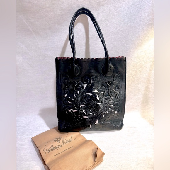 Patricia Nash “Cavo Tote” Black Full-Grain Leather Bag — Like new - Picture 3 of 17
